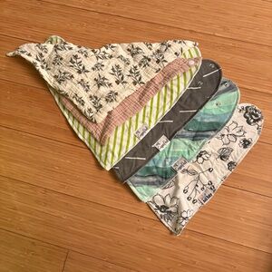 Stylish Kids Bandana Bib Set - Floral and Striped Patterns